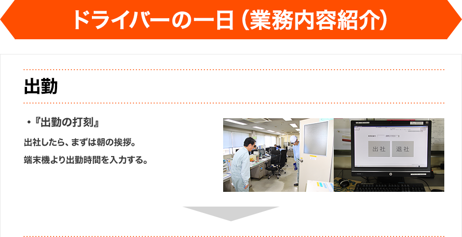 ドライバーの一日（業務内容紹介） 出勤